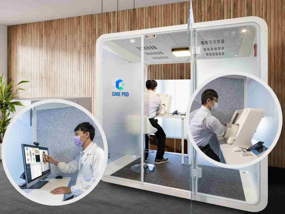 达擎于医疗科技展中展出＂远距诊疗舱＂，，，以因应医疗数字化及社会高龄化趋势下、、复诊及慢性病患等族群对于远距看诊需求逐渐升高所推出的创新整合方案。。。多功能合一、、、高隐私性的远距诊疗舱可根据病患端与医师端的不同需求，，，，提供弹性化及客制化功能，，，节省医生和病患的精力及时间