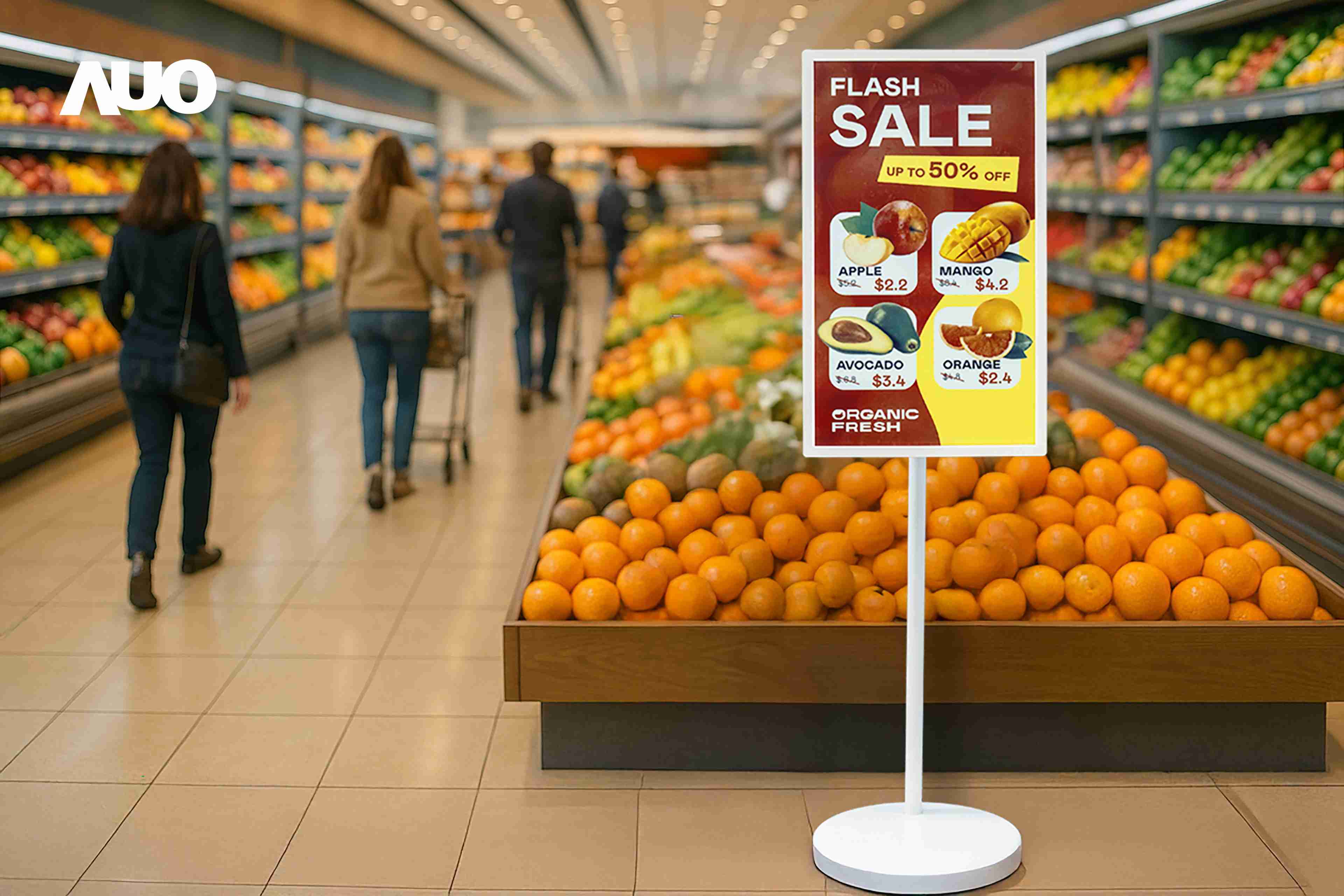 达擎首亮相低功耗、、、、全彩的〝aecoPost电子纸解决方案〞，，，，仅在更新画面时需要微量的电力驱动，，，无需布建电线的便捷设计，，使其可灵活应用、、随意置放，，，，并可透过云端或行动装置app，，，轻松管理及排程广告内容，，，晋升店头营销利器。。。。